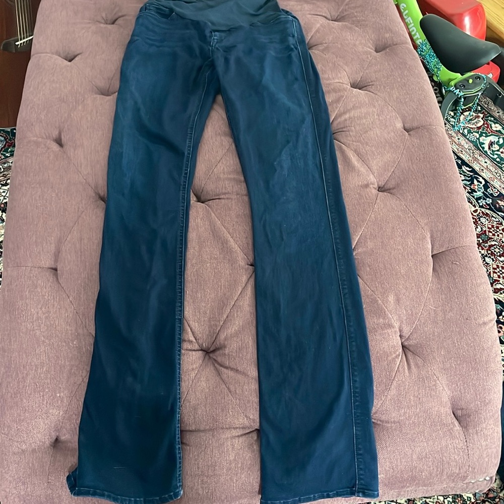 7 For All Mankind dark blue size 4 maternity jeans straight leg skinny